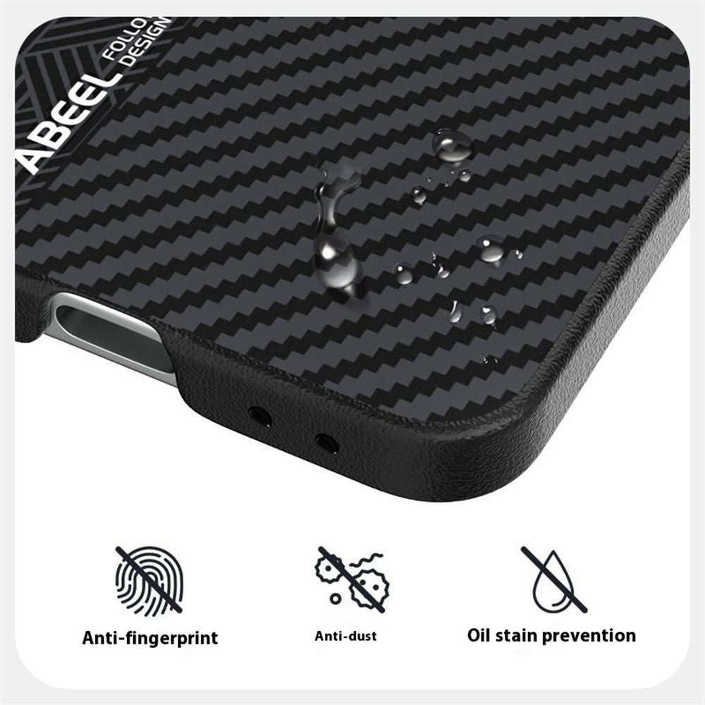 ABEEL For Samsung Galaxy Z Flip7 FE 5G / Z Flip6 5G Case PC + Aluminum Alloy + PU Leather Phone Cover Compatible with MagSafe - Texture 1