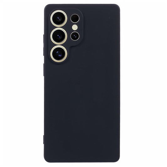 For Samsung Galaxy S25 Ultra Case TPU Back Soft Anti-Scratch Fiber Lining Phone Cover - Black