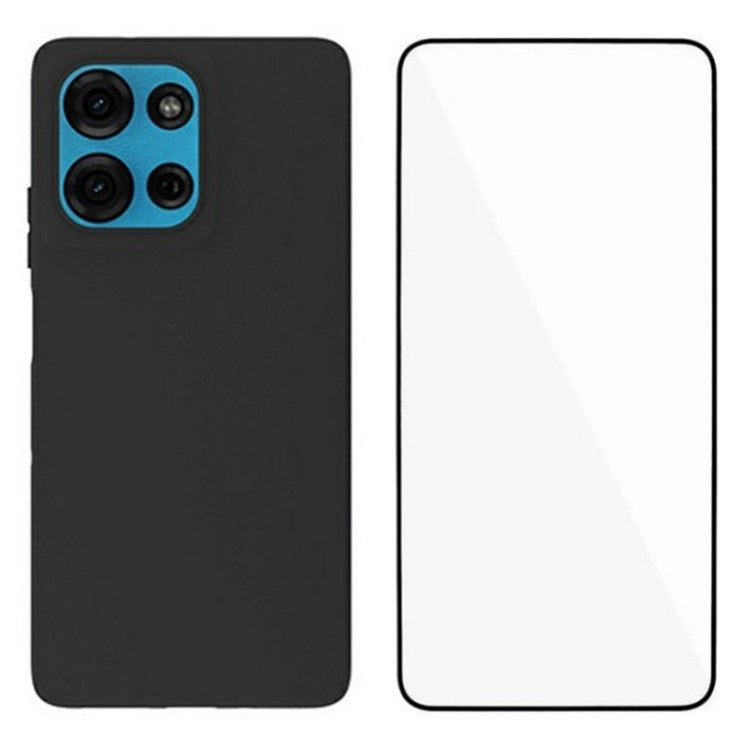 WANLONFENG MS Series for Motorola Moto G75 5G TPU Case Matte Cover with Screen Film (Big Lens Hole)