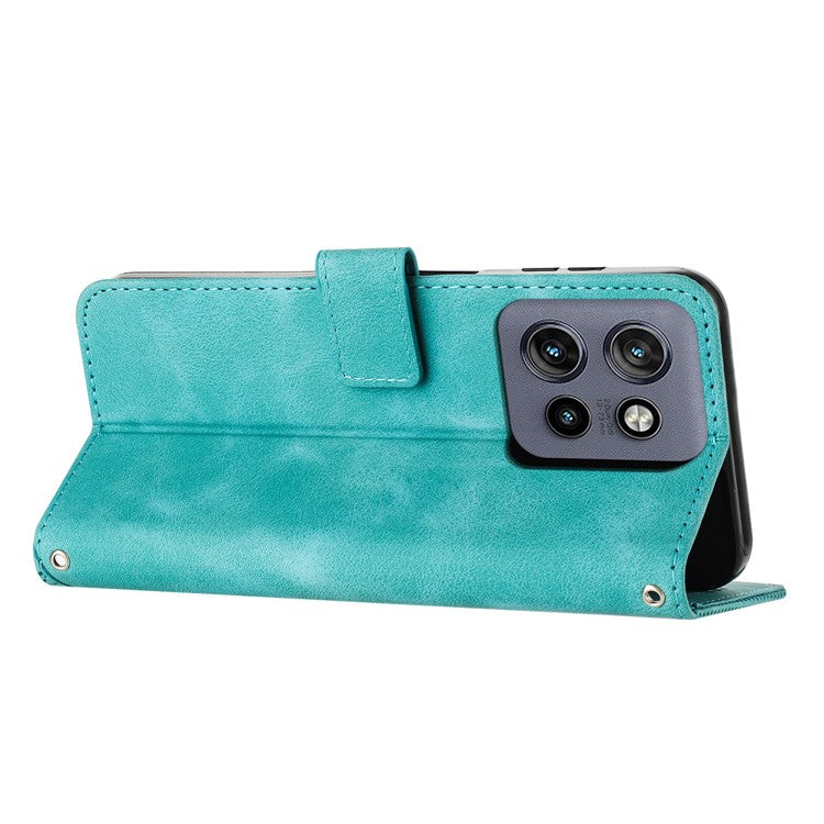 For Motorola Edge 50 Neo 5G / Moto S50 5G / Thinkphone 25 5G Case Handbag Imprinted Triangle Leather Phone Cover - Green