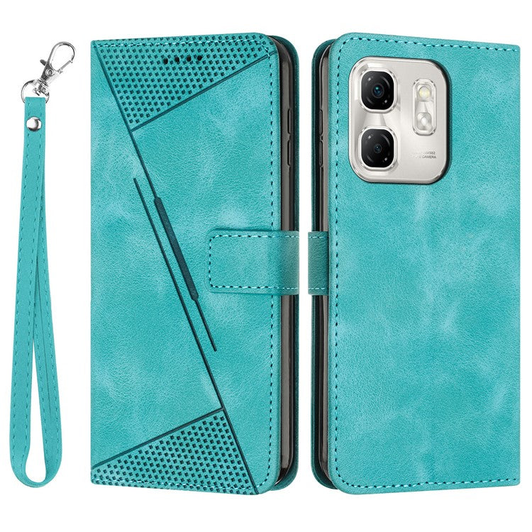 For Infinix Hot 50i 4G / Smart 9 4G Case Handbag Imprinted Triangle Leather Phone Cover - Green