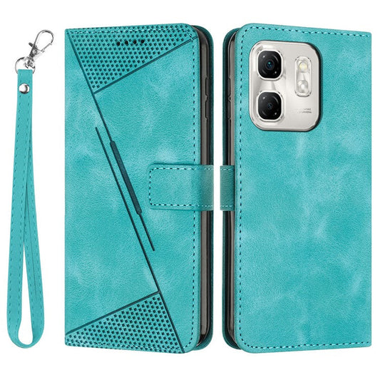 For Infinix Hot 50i 4G / Smart 9 4G Case Handbag Imprinted Triangle Leather Phone Cover - Green