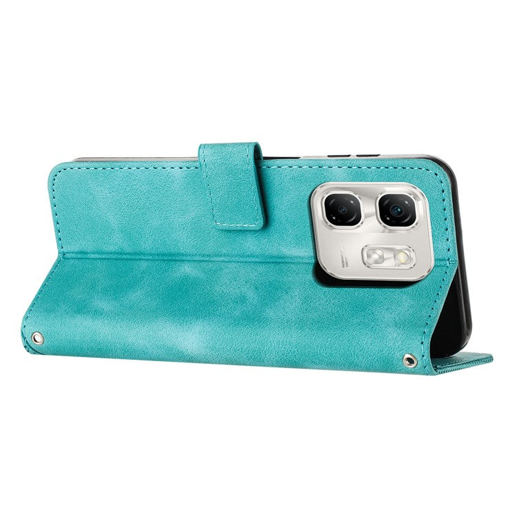 For Infinix Hot 50i 4G / Smart 9 4G Case Handbag Imprinted Triangle Leather Phone Cover - Green