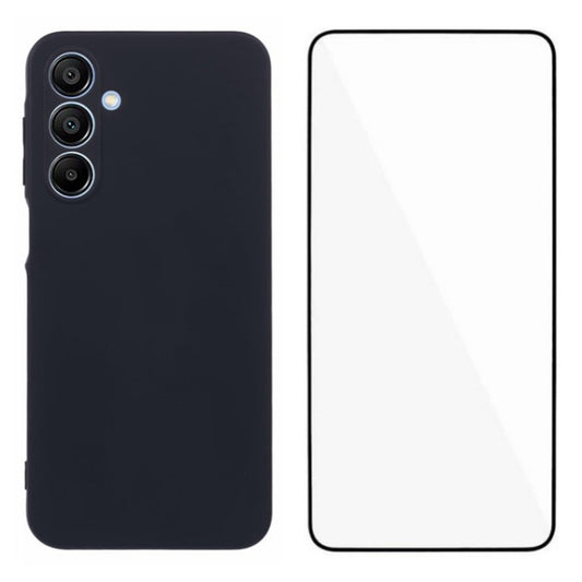 WANLONFENG RB2 Series for Samsung Galaxy A16 4G / 5G Case TPU Phone Cover with Screen Protector - Black