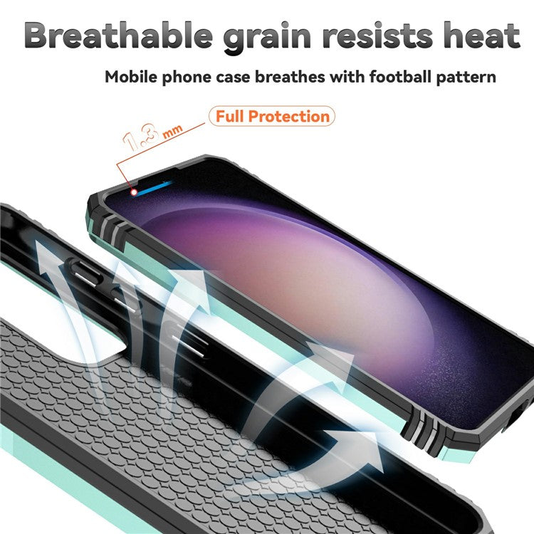 For Samsung Galaxy S25+ Case PC + TPU Phone Cover Lens Ultimate Protection Kickstand - Blackish Green