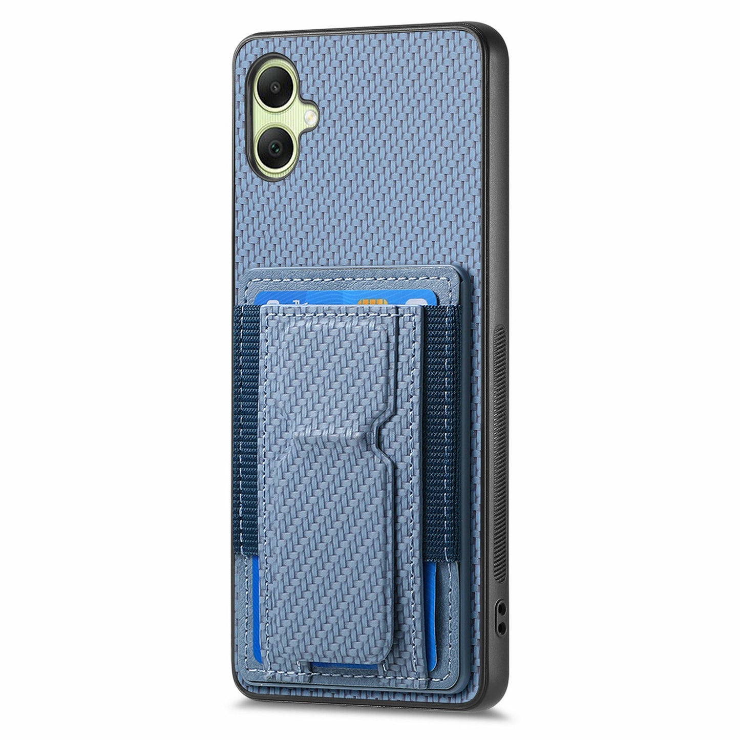 For Samsung Galaxy A06 Case Kickstand Card Holder Leather Back Cover - Blue