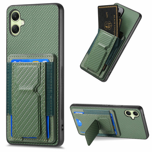 For Samsung Galaxy A06 Case Kickstand Card Holder Leather Back Cover - Green