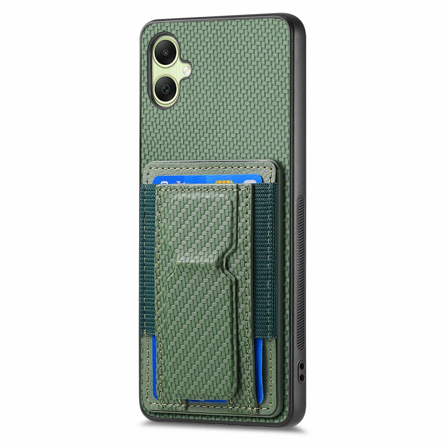 For Samsung Galaxy A06 Case Kickstand Card Holder Leather Back Cover - Green