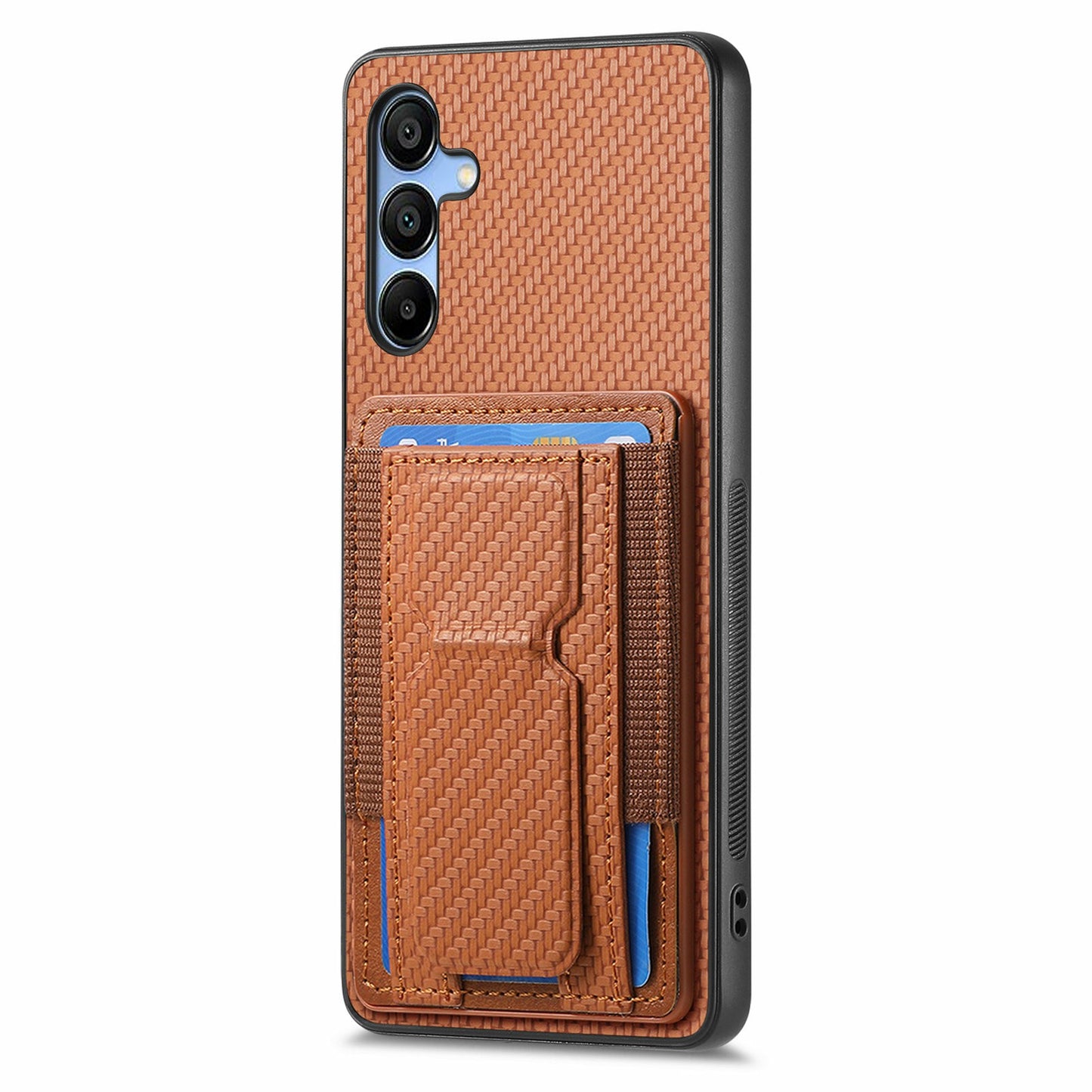For Samsung Galaxy A16 4G / 5G Case Kickstand Card Holder Leather Back Cover - Brown