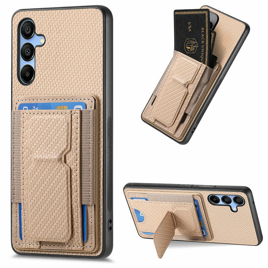 For Samsung Galaxy A16 4G / 5G Case Kickstand Card Holder Leather Back Cover - Beige