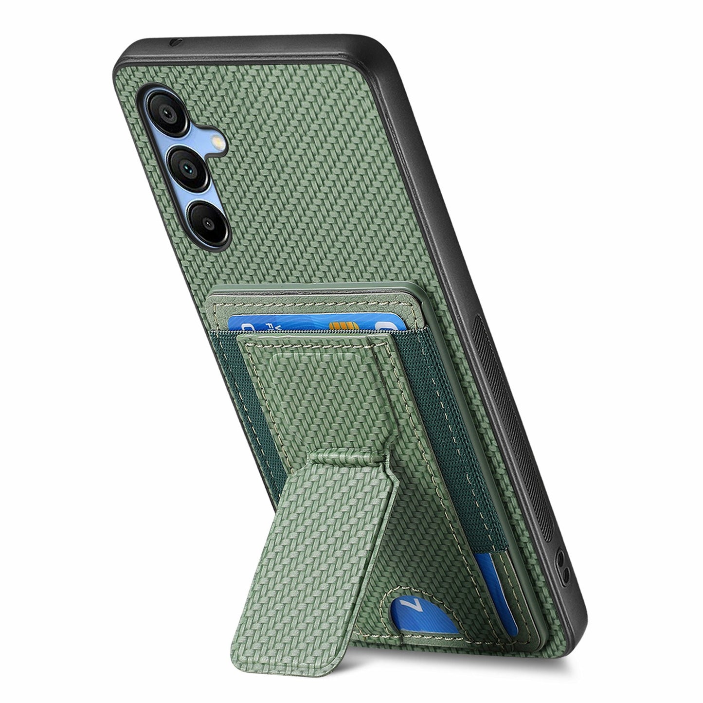 For Samsung Galaxy A16 4G / 5G Case Kickstand Card Holder Leather Back Cover - Green
