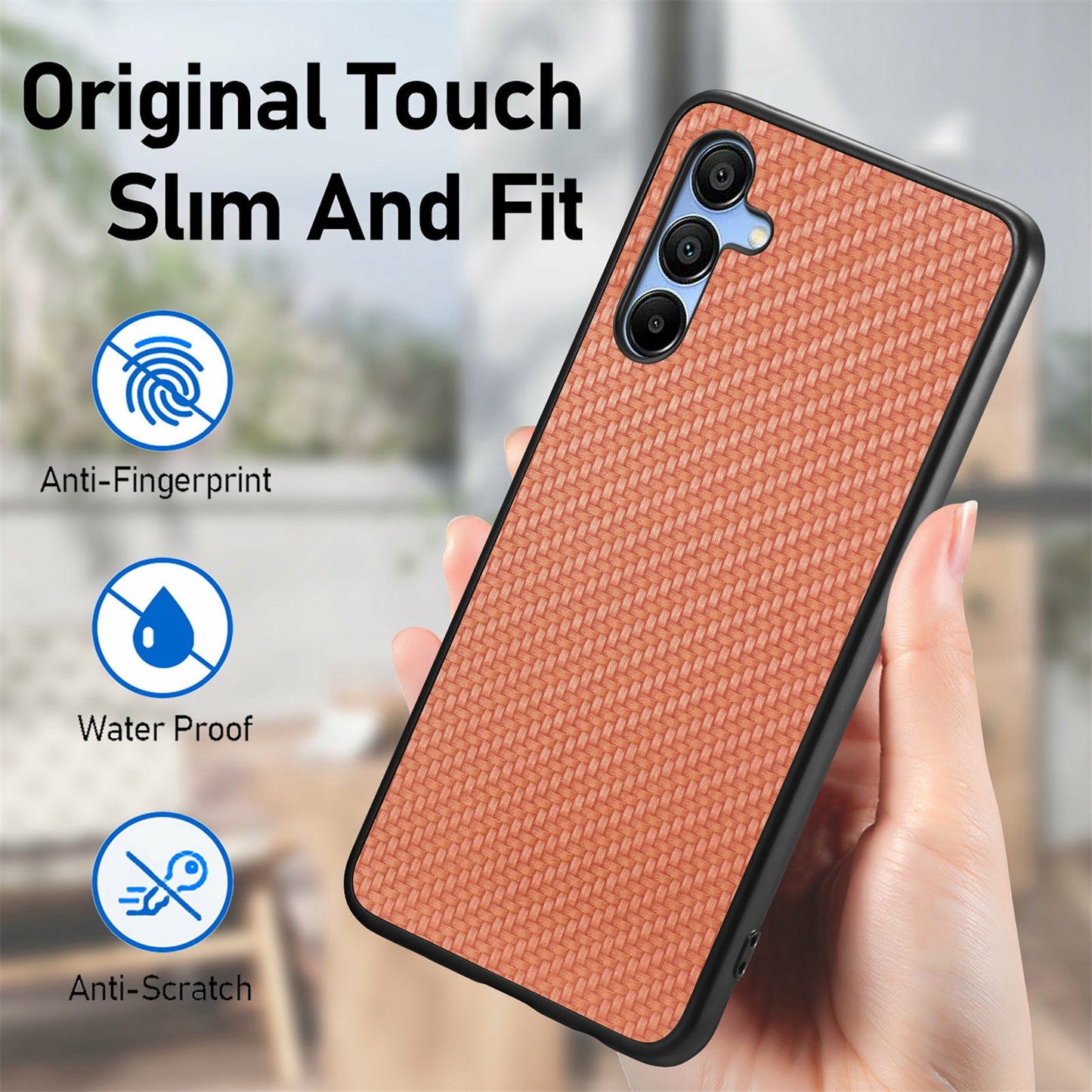 For Samsung Galaxy A16 4G / 5G Case Carbon Fiber Texture PU+PC+TPU Phone Cover - Blue