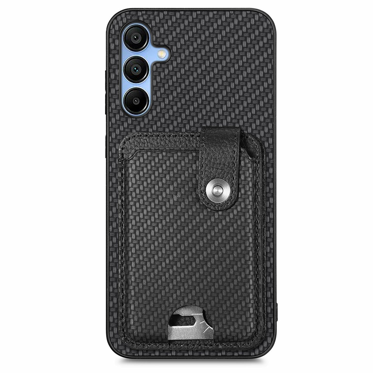 For Samsung Galaxy A16 4G / 5G Case Card Holder Leather+PC+TPU Phone Cover with Card Knife - Black