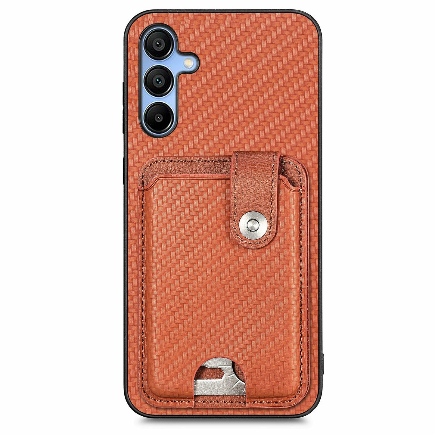For Samsung Galaxy A16 4G / 5G Case Card Holder Leather+PC+TPU Phone Cover with Card Knife - Brown