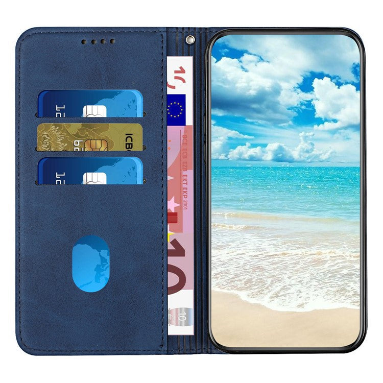 For Motorola Edge 50 Neo 5G / Moto S50 5G / Thinkphone 25 5G Phone Cover Imprinted PU Leather Wallet Stand Case - Sapphire