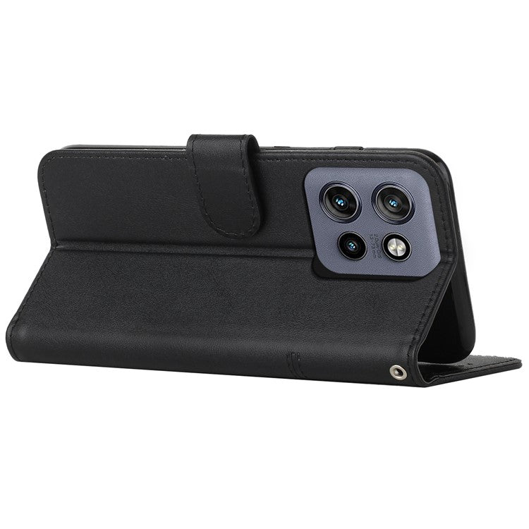 For Motorola Edge 50 Neo 5G / Moto S50 5G / Thinkphone 25 5G Case Stand Flip Protective Leather Phone Cover - Black