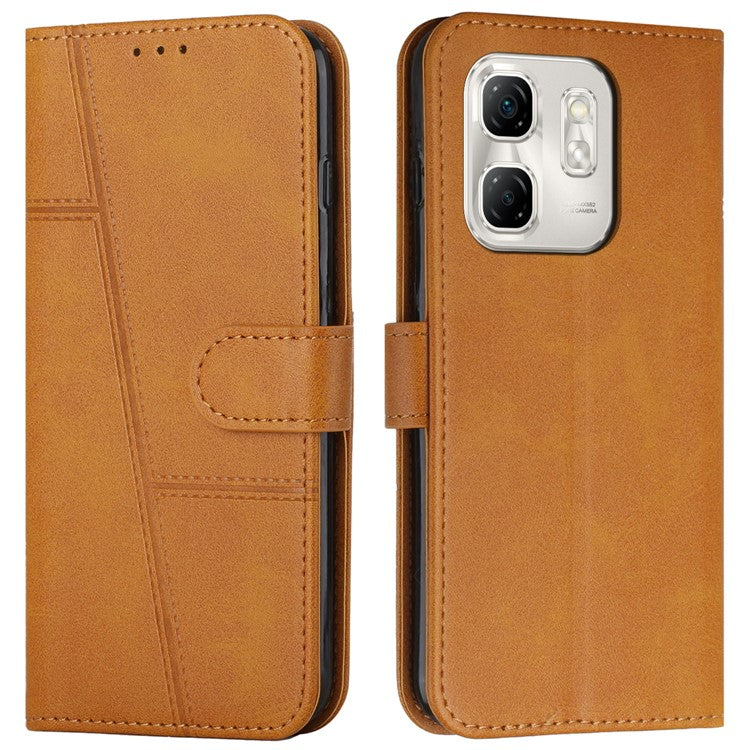 For Infinix Hot 50i 4G / Smart 9 4G Case Stand Flip Protective Leather Phone Cover - Yellow