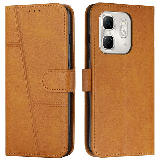 For Infinix Hot 50i 4G / Smart 9 4G Case Stand Flip Protective Leather Phone Cover - Yellow