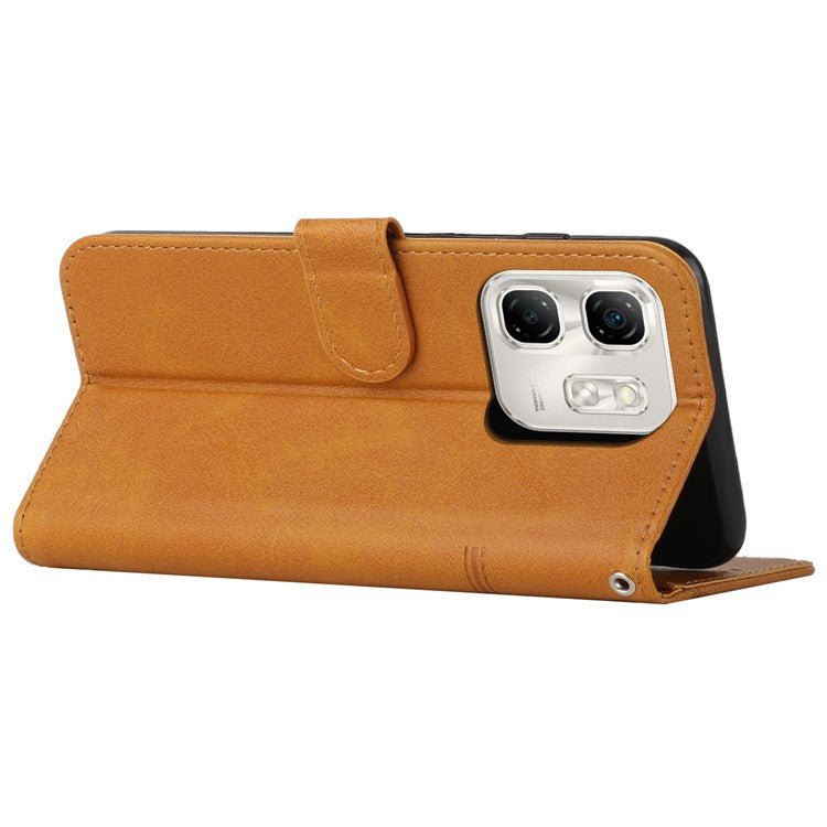 For Infinix Hot 50i 4G / Smart 9 4G Case Stand Flip Protective Leather Phone Cover - Yellow