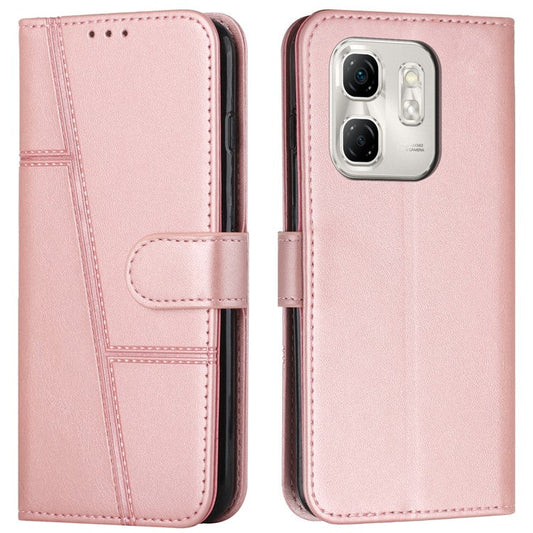 For Infinix Hot 50i 4G / Smart 9 4G Case Stand Flip Protective Leather Phone Cover - Rose Gold