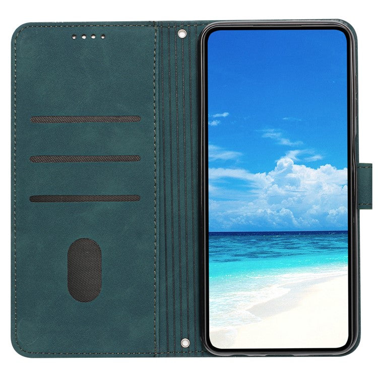 For Motorola Edge 50 Neo 5G / Moto S50 5G / Thinkphone 25 5G Case Viewing Stand PU Leather Phone Cover Imprinted Pattern - Green