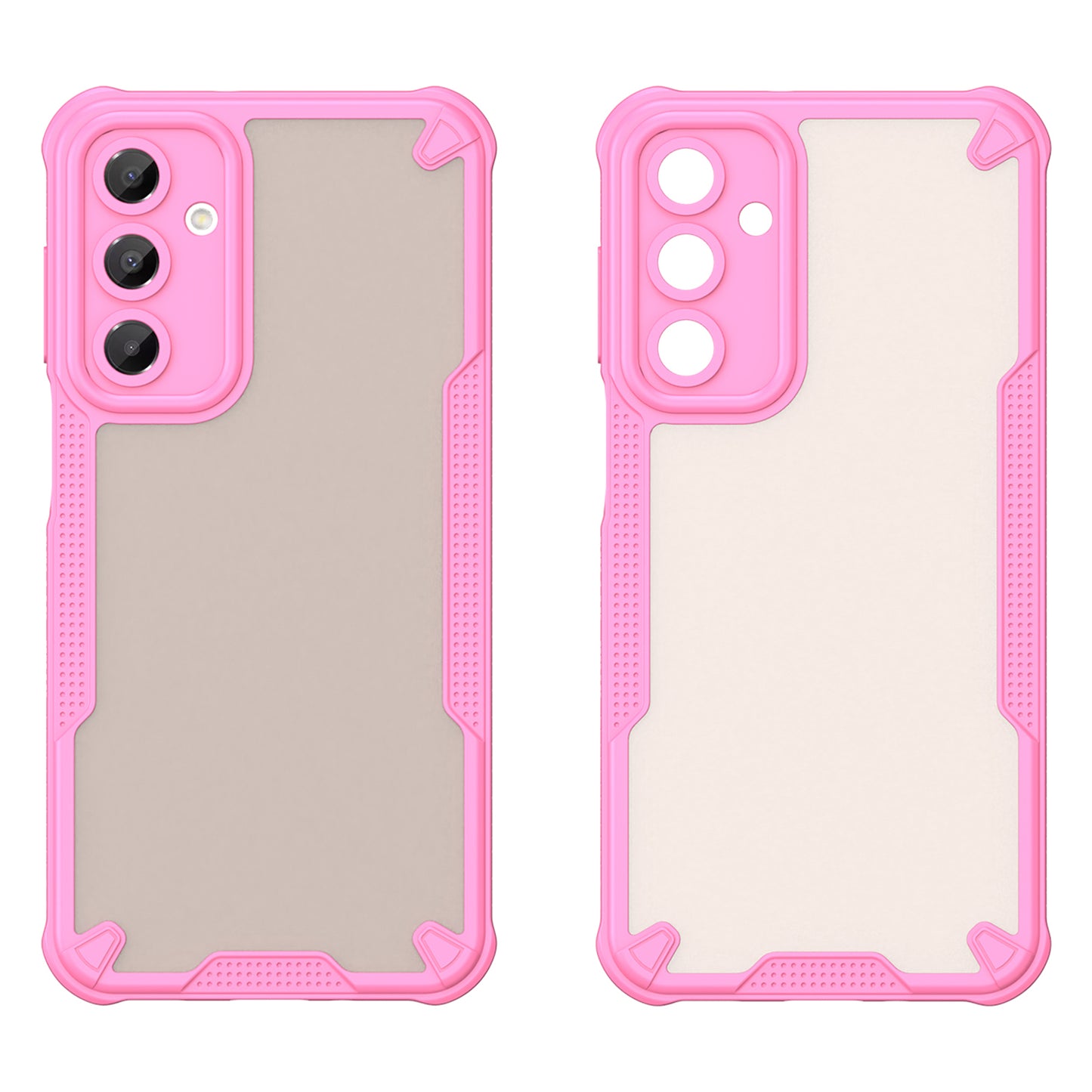 Armor Series For Samsung Galaxy A16 5G / 4G Case PC+TPU Semi-Transparent Frosted Finish Protective Phone Cover - Pink