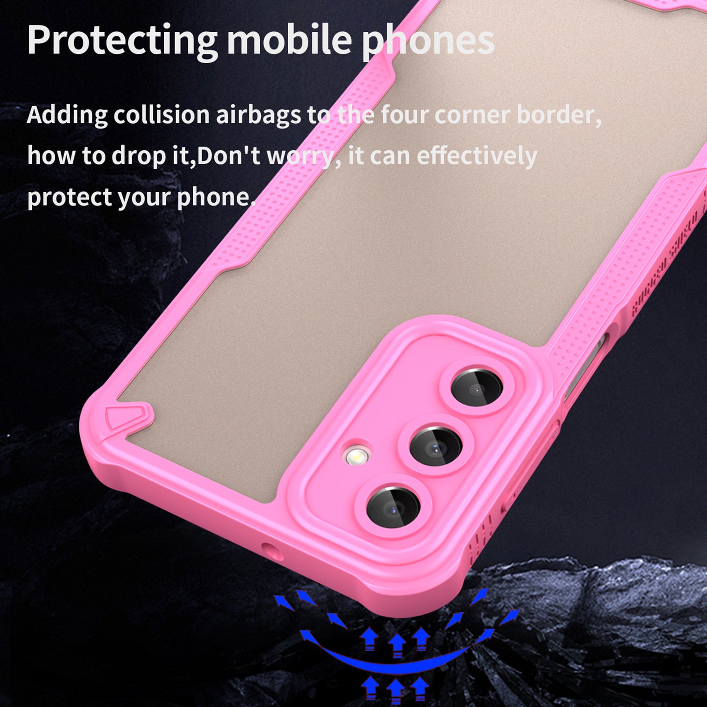 Armor Series For Samsung Galaxy A16 5G / 4G Case PC+TPU Semi-Transparent Frosted Finish Protective Phone Cover - Pink