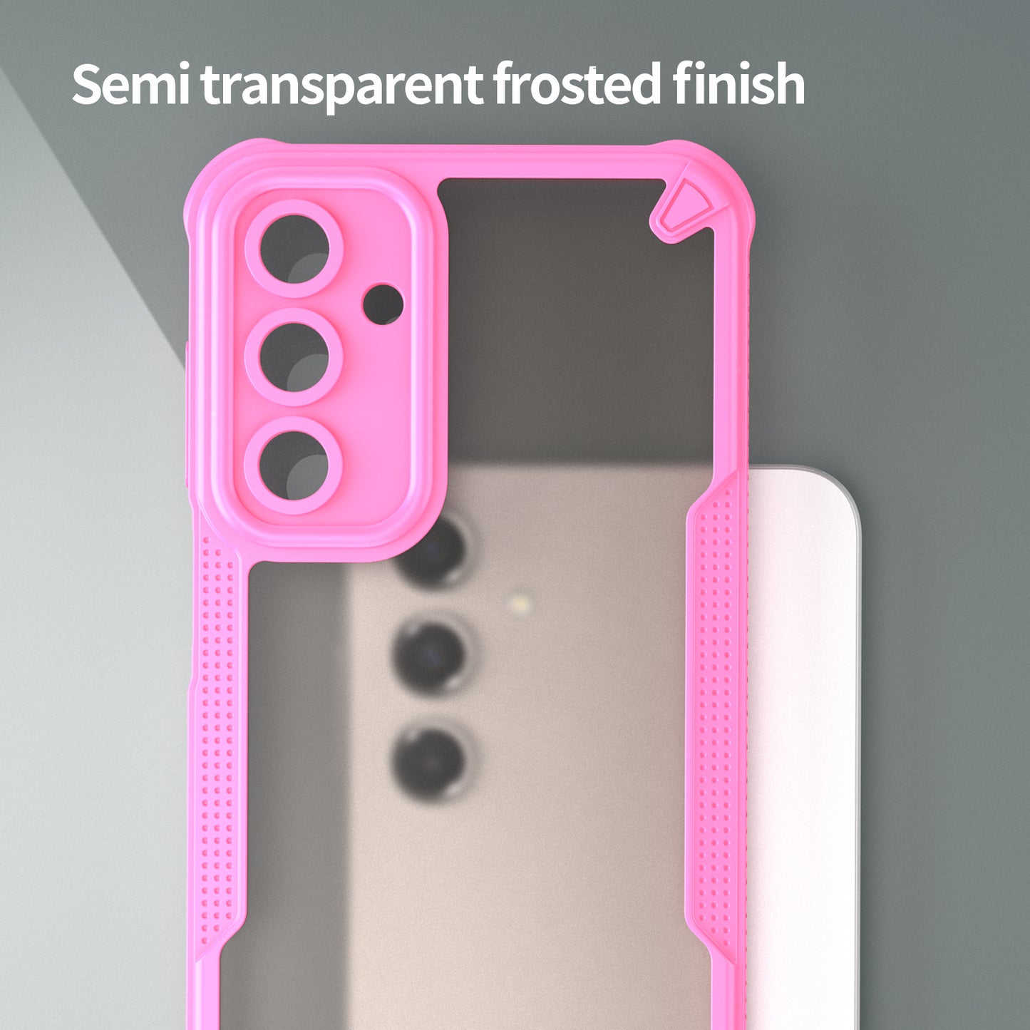 Armor Series For Samsung Galaxy A16 5G / 4G Case PC+TPU Semi-Transparent Frosted Finish Protective Phone Cover - Pink