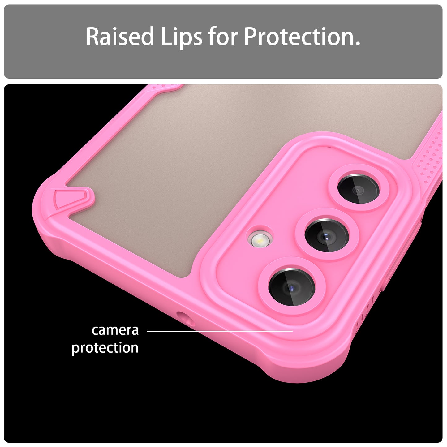 Armor Series For Samsung Galaxy A16 5G / 4G Case PC+TPU Semi-Transparent Frosted Finish Protective Phone Cover - Pink