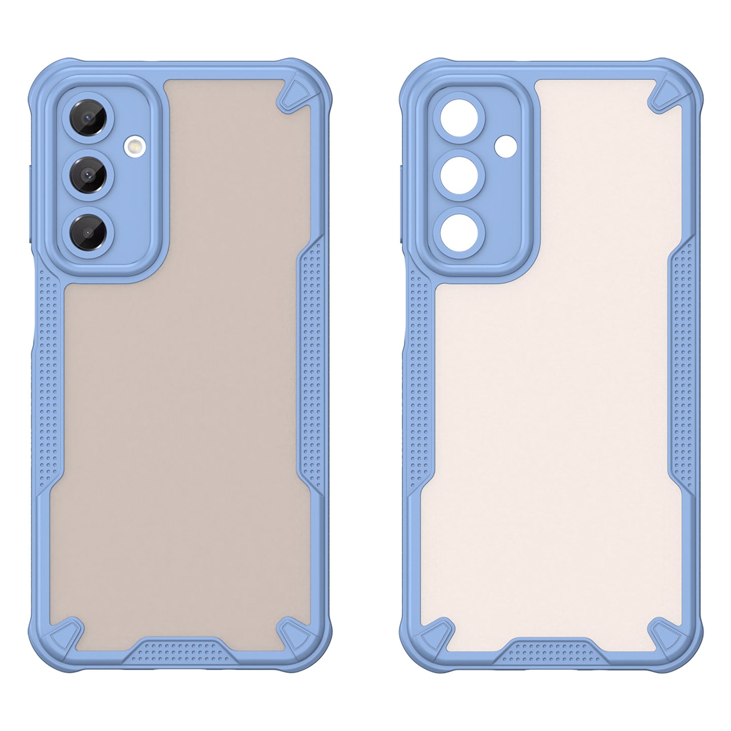 Armor Series For Samsung Galaxy A16 5G / 4G Case PC+TPU Semi-Transparent Frosted Finish Protective Phone Cover - Blue