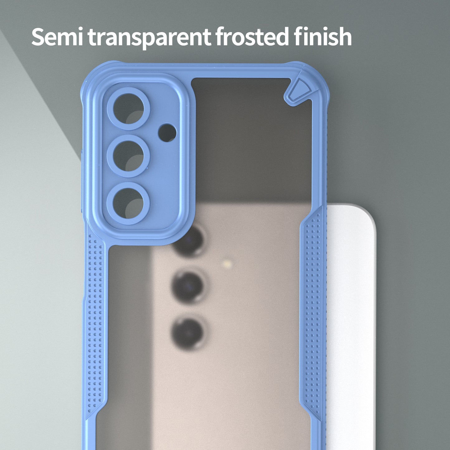 Armor Series For Samsung Galaxy A16 5G / 4G Case PC+TPU Semi-Transparent Frosted Finish Protective Phone Cover - Blue