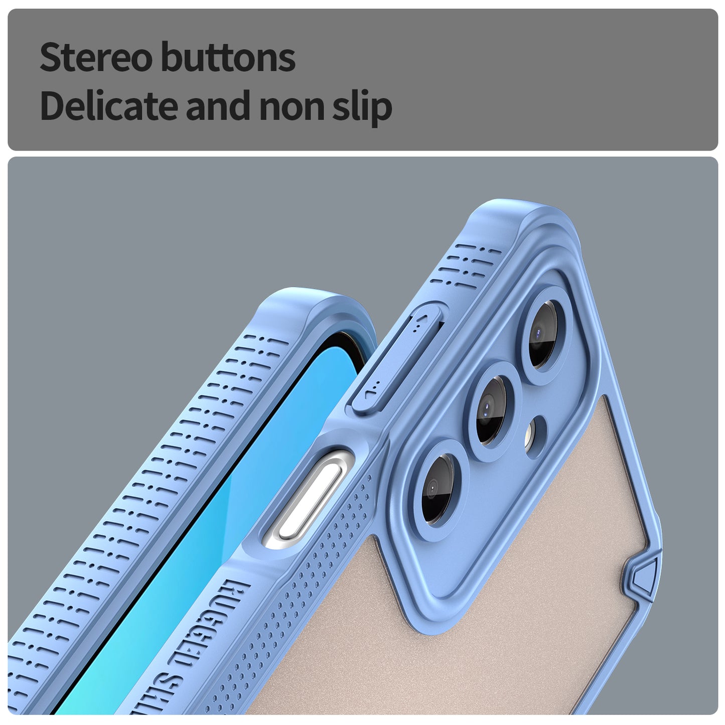 Armor Series For Samsung Galaxy A16 5G / 4G Case PC+TPU Semi-Transparent Frosted Finish Protective Phone Cover - Blue