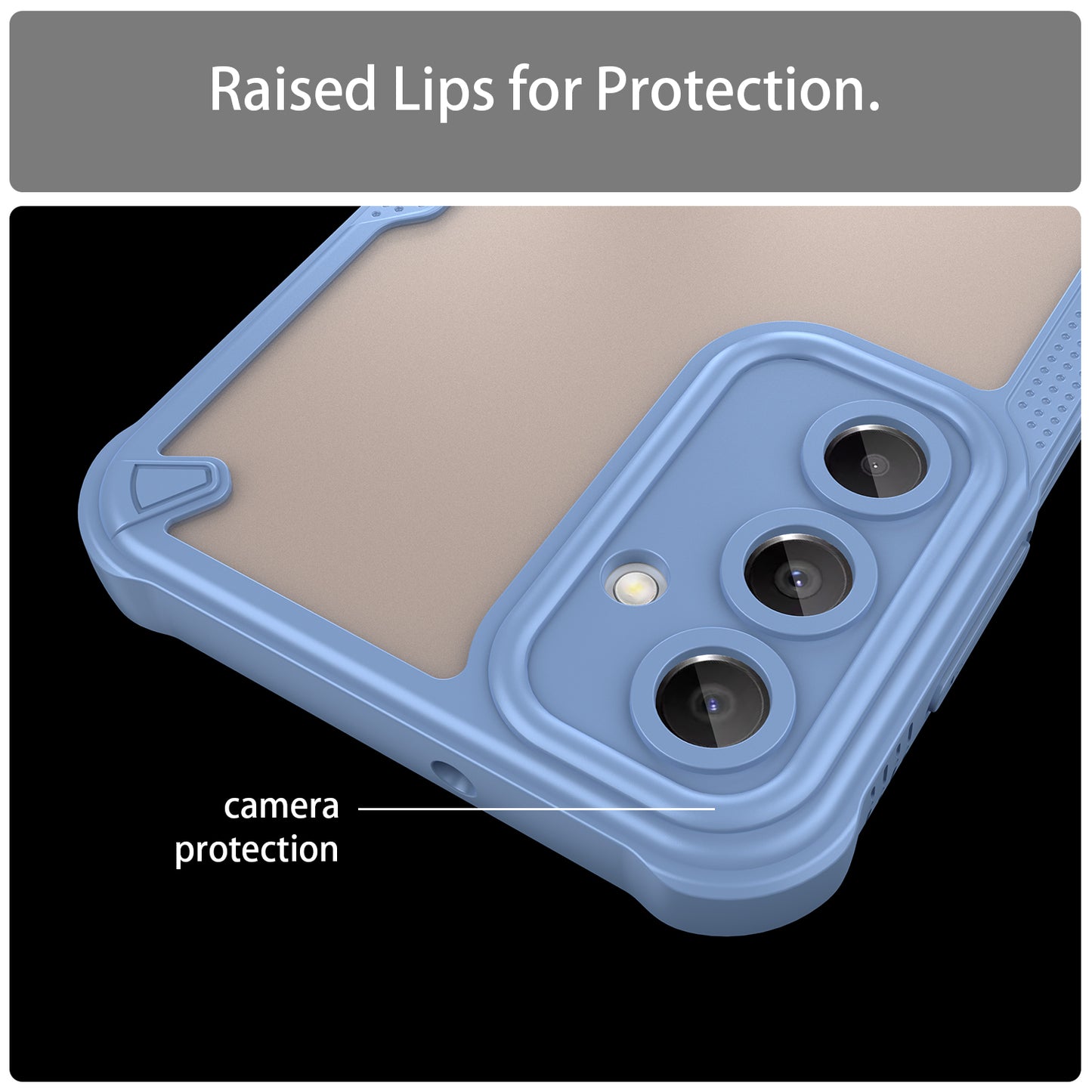 Armor Series For Samsung Galaxy A16 5G / 4G Case PC+TPU Semi-Transparent Frosted Finish Protective Phone Cover - Blue