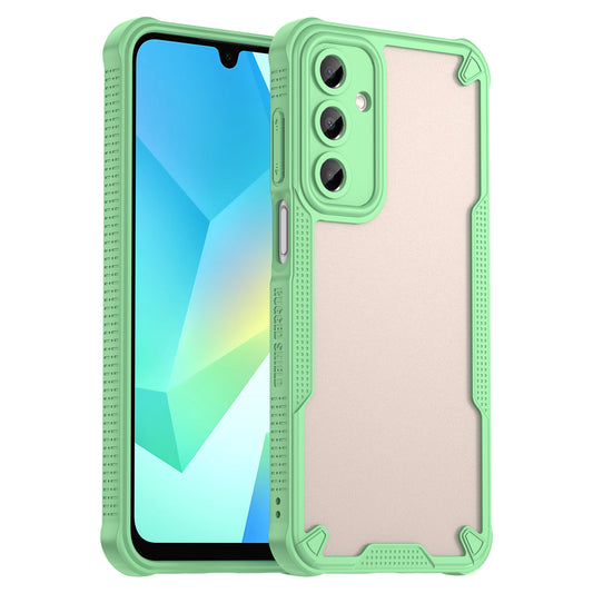 Armor Series For Samsung Galaxy A16 5G / 4G Case PC+TPU Semi-Transparent Frosted Finish Protective Phone Cover - Green