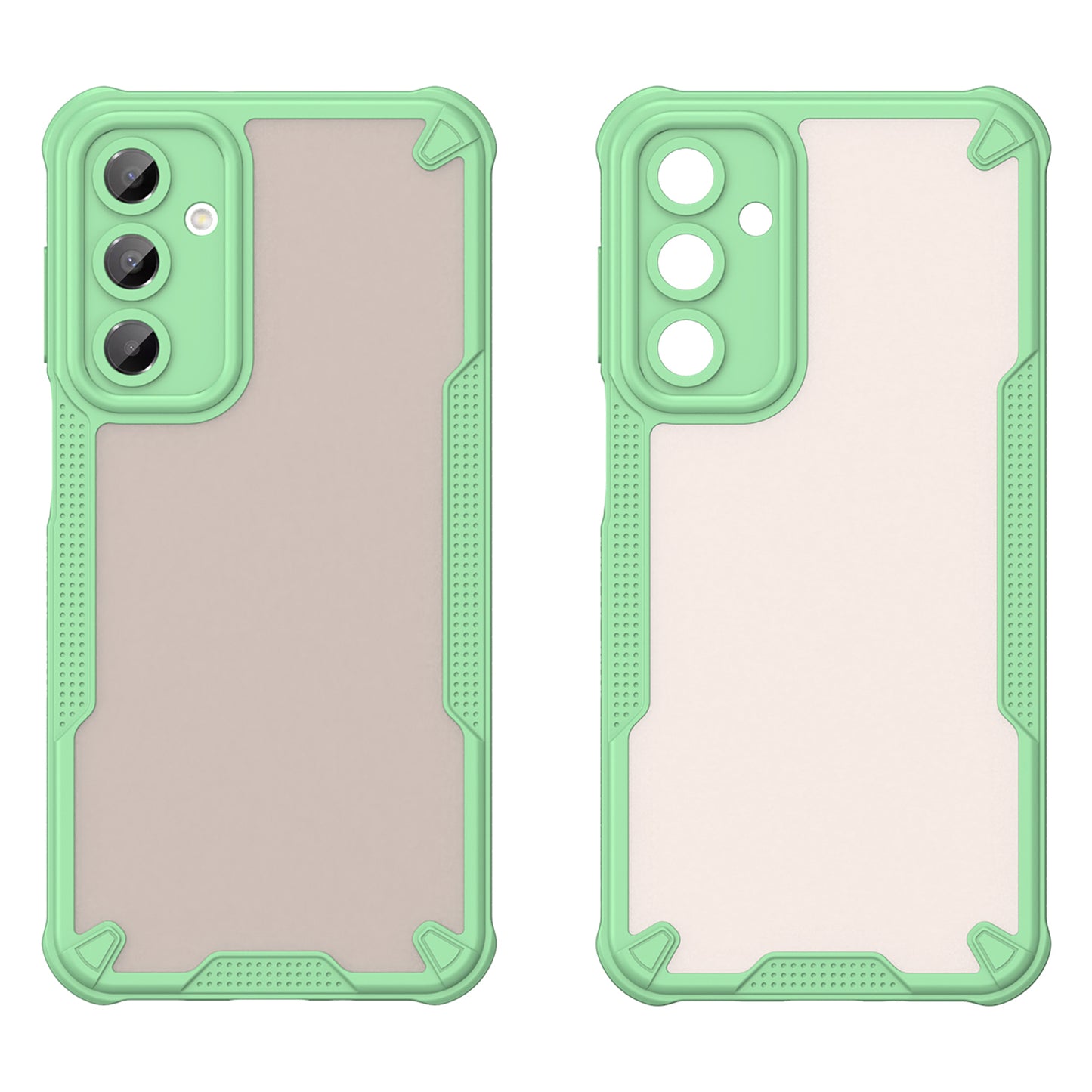 Armor Series For Samsung Galaxy A16 5G / 4G Case PC+TPU Semi-Transparent Frosted Finish Protective Phone Cover - Green