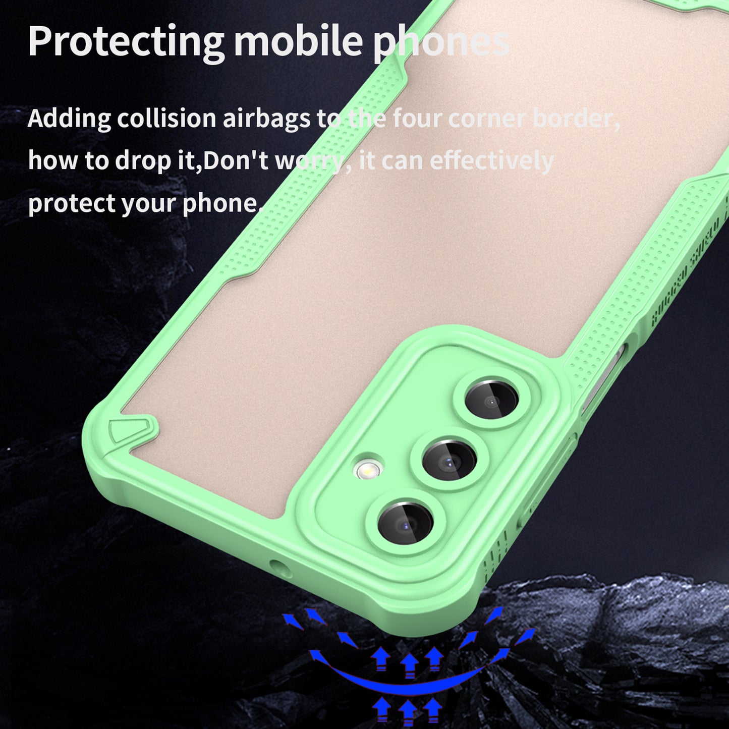 Armor Series For Samsung Galaxy A16 5G / 4G Case PC+TPU Semi-Transparent Frosted Finish Protective Phone Cover - Green