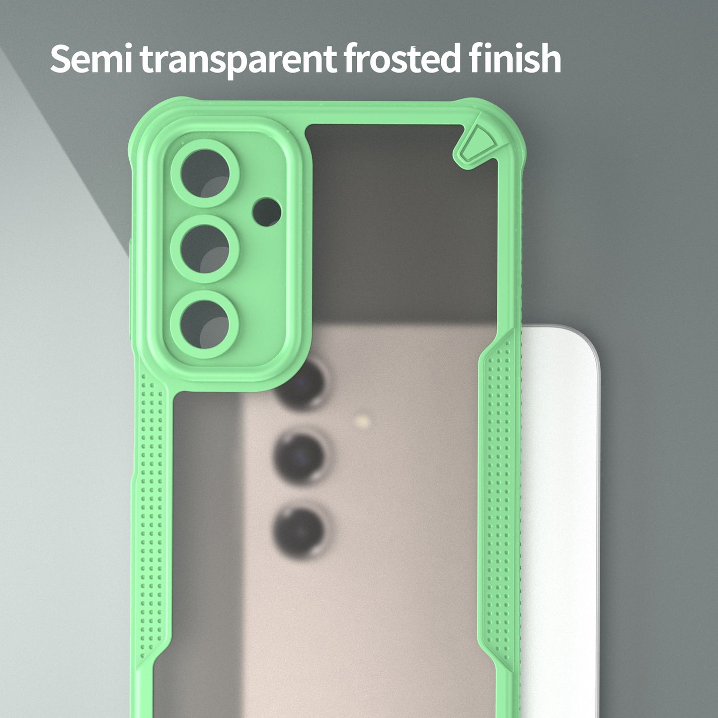 Armor Series For Samsung Galaxy A16 5G / 4G Case PC+TPU Semi-Transparent Frosted Finish Protective Phone Cover - Green