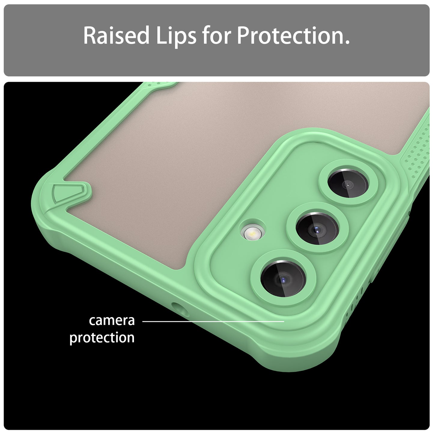Armor Series For Samsung Galaxy A16 5G / 4G Case PC+TPU Semi-Transparent Frosted Finish Protective Phone Cover - Green
