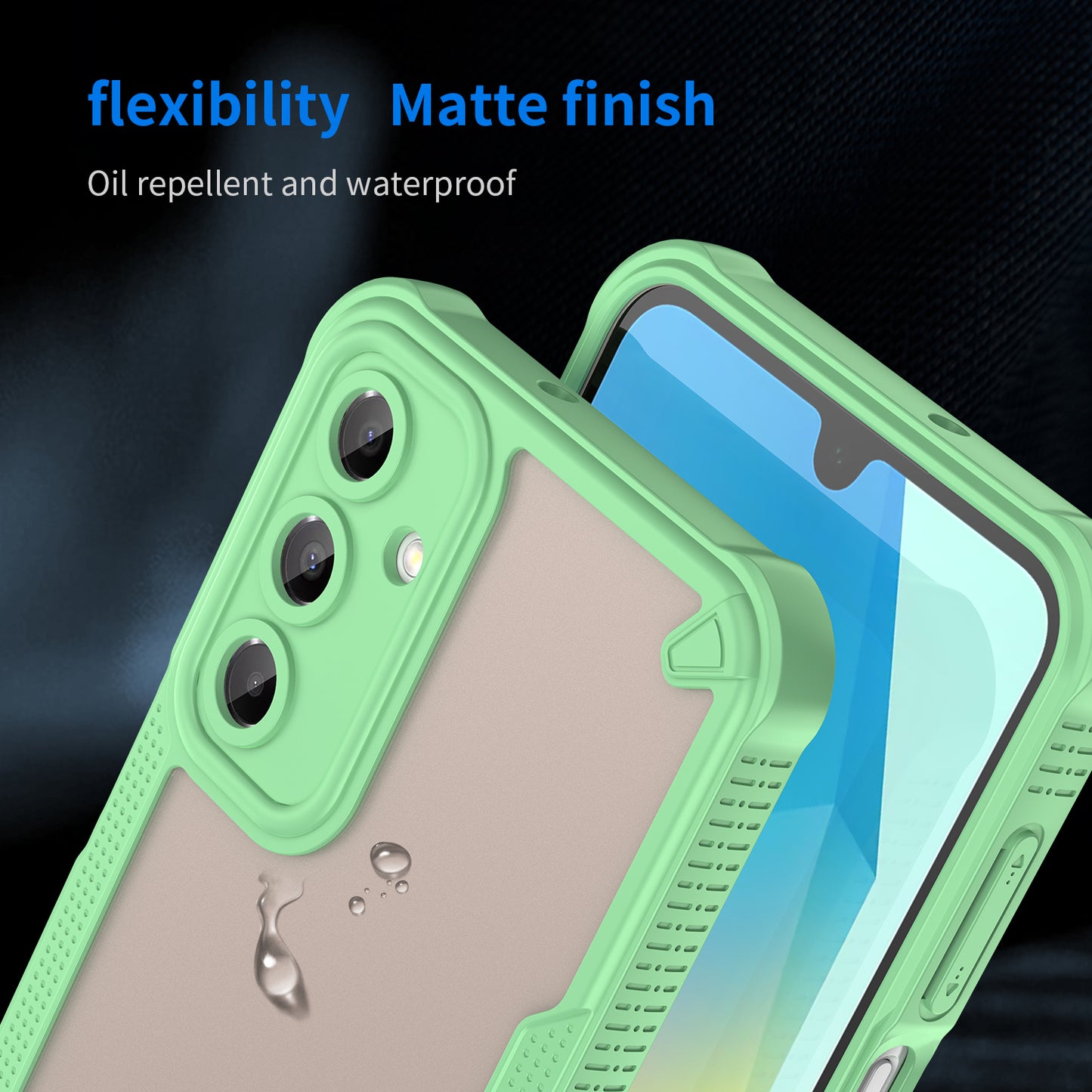 Armor Series For Samsung Galaxy A16 5G / 4G Case PC+TPU Semi-Transparent Frosted Finish Protective Phone Cover - Green