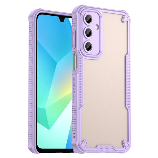 Armor Series For Samsung Galaxy A16 5G / 4G Case PC+TPU Semi-Transparent Frosted Finish Protective Phone Cover - Purple