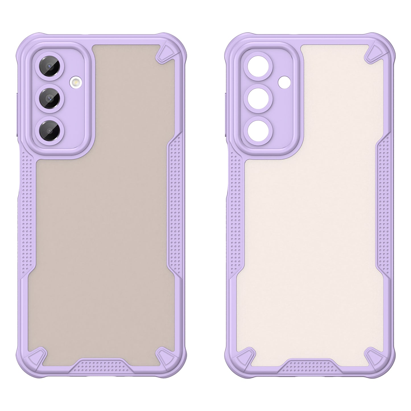Armor Series For Samsung Galaxy A16 5G / 4G Case PC+TPU Semi-Transparent Frosted Finish Protective Phone Cover - Purple