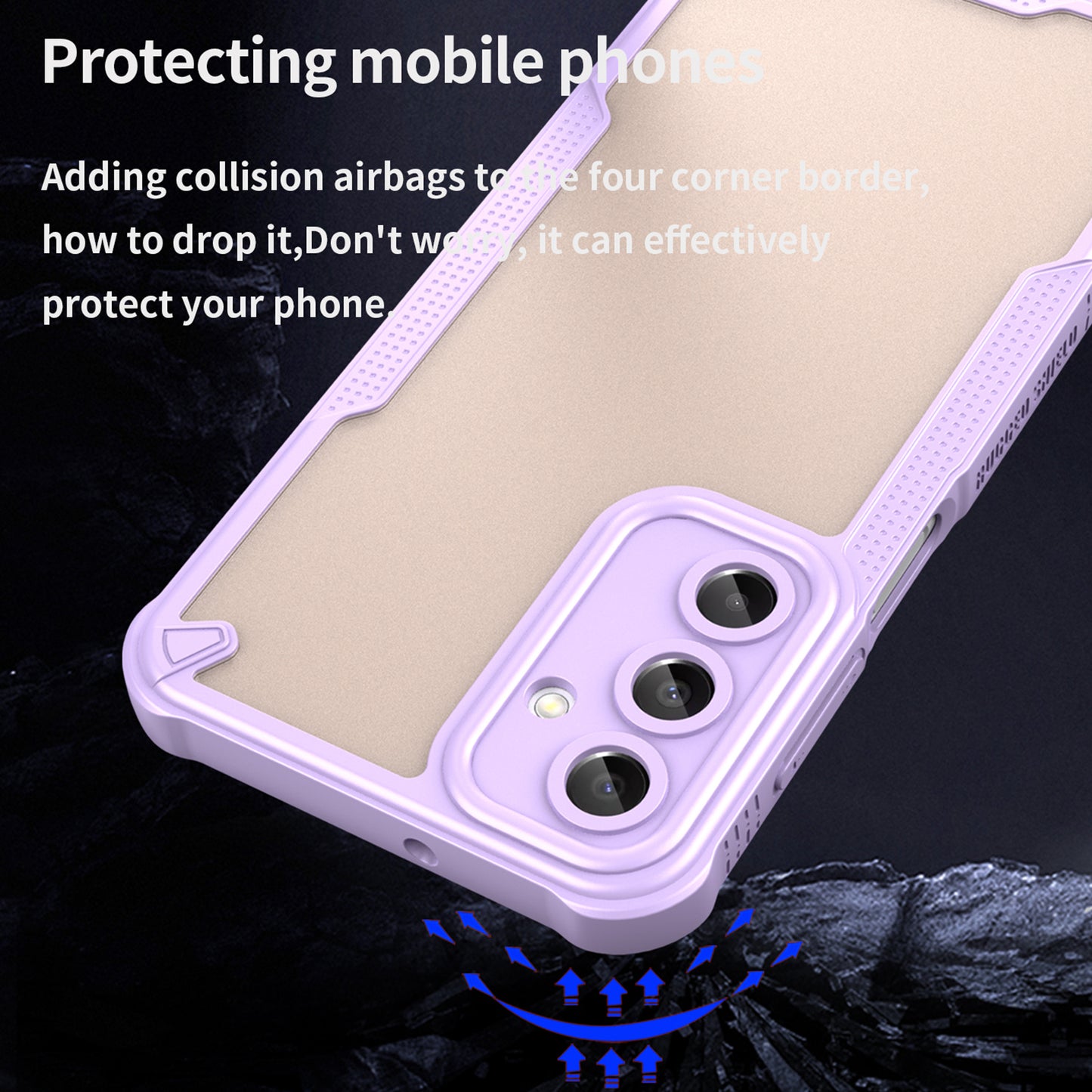 Armor Series For Samsung Galaxy A16 5G / 4G Case PC+TPU Semi-Transparent Frosted Finish Protective Phone Cover - Purple
