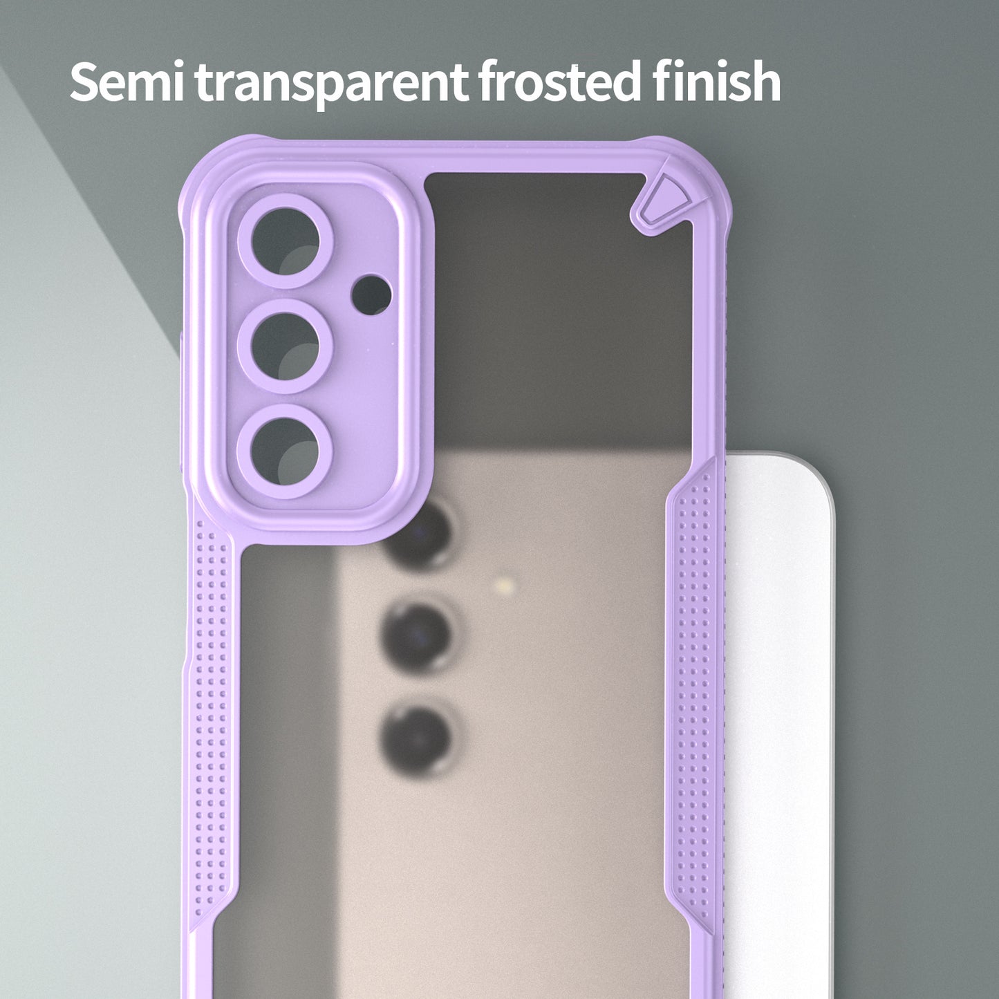 Armor Series For Samsung Galaxy A16 5G / 4G Case PC+TPU Semi-Transparent Frosted Finish Protective Phone Cover - Purple