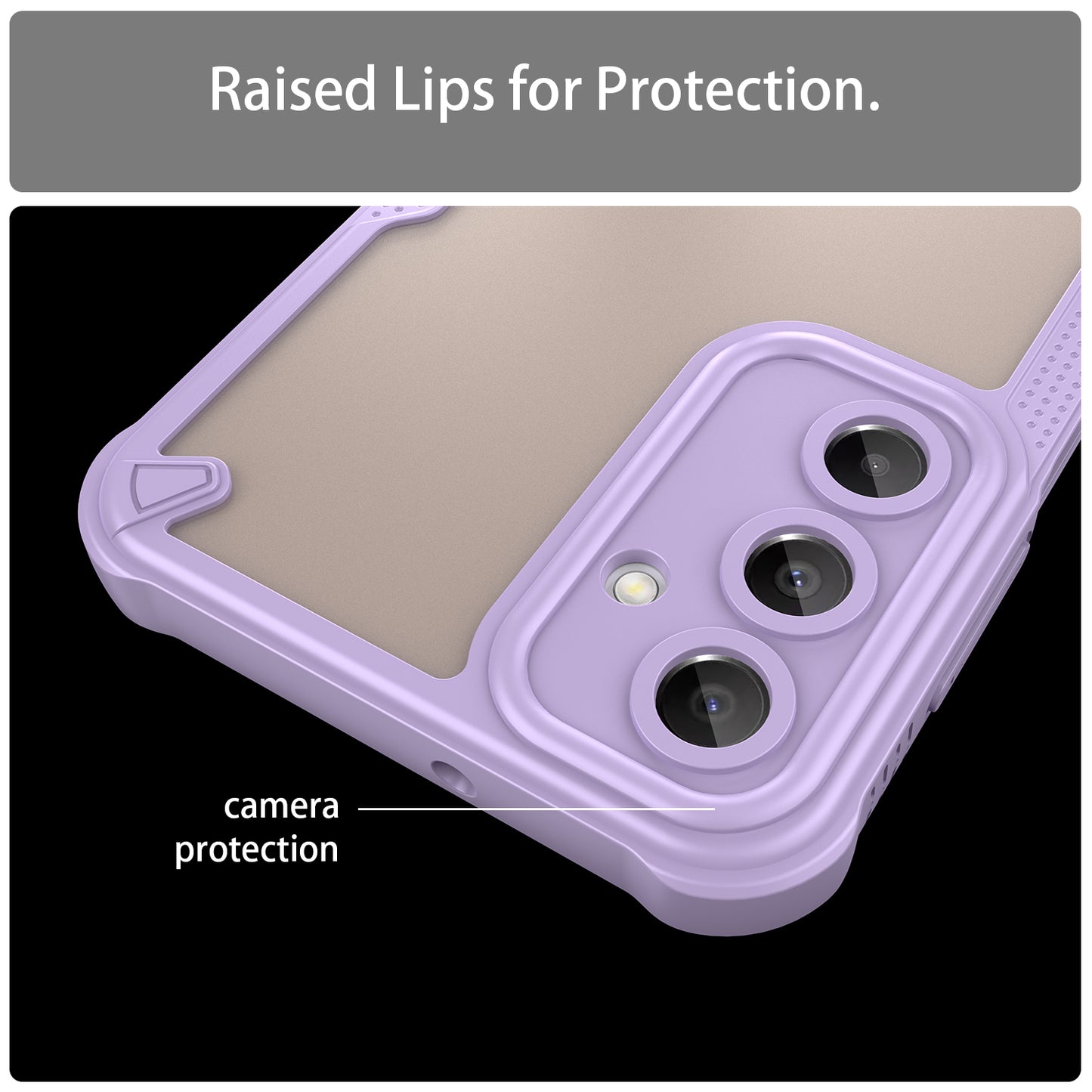 Armor Series For Samsung Galaxy A16 5G / 4G Case PC+TPU Semi-Transparent Frosted Finish Protective Phone Cover - Purple