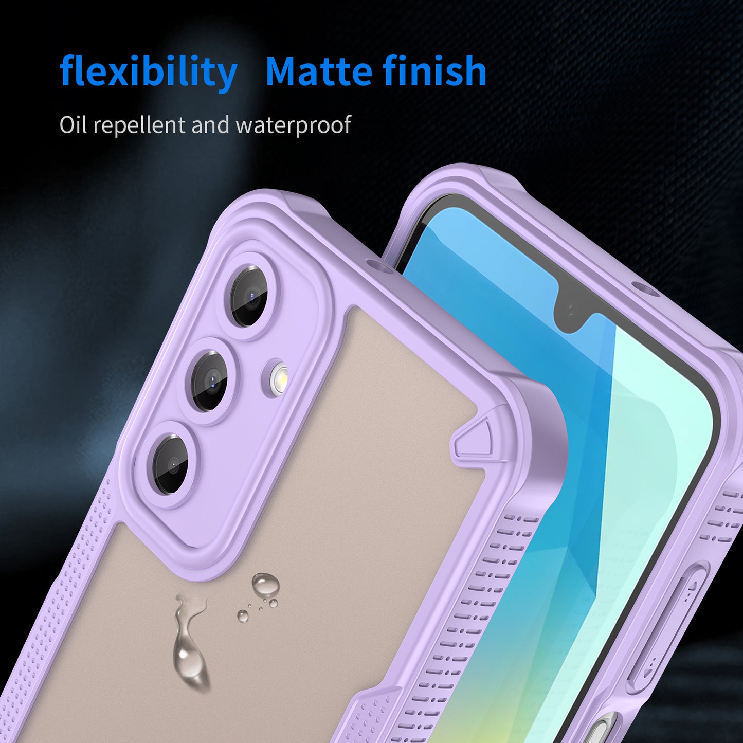 Armor Series For Samsung Galaxy A16 5G / 4G Case PC+TPU Semi-Transparent Frosted Finish Protective Phone Cover - Purple