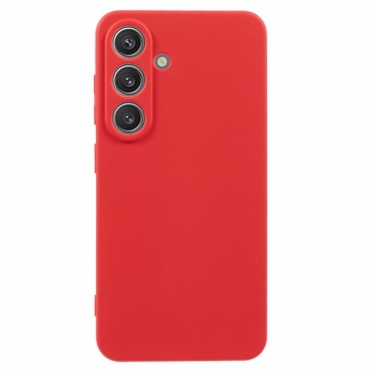 For Samsung Galaxy S25+ Case TPU Back Soft Anti-Scratch Fiber Lining Phone Cover - Red