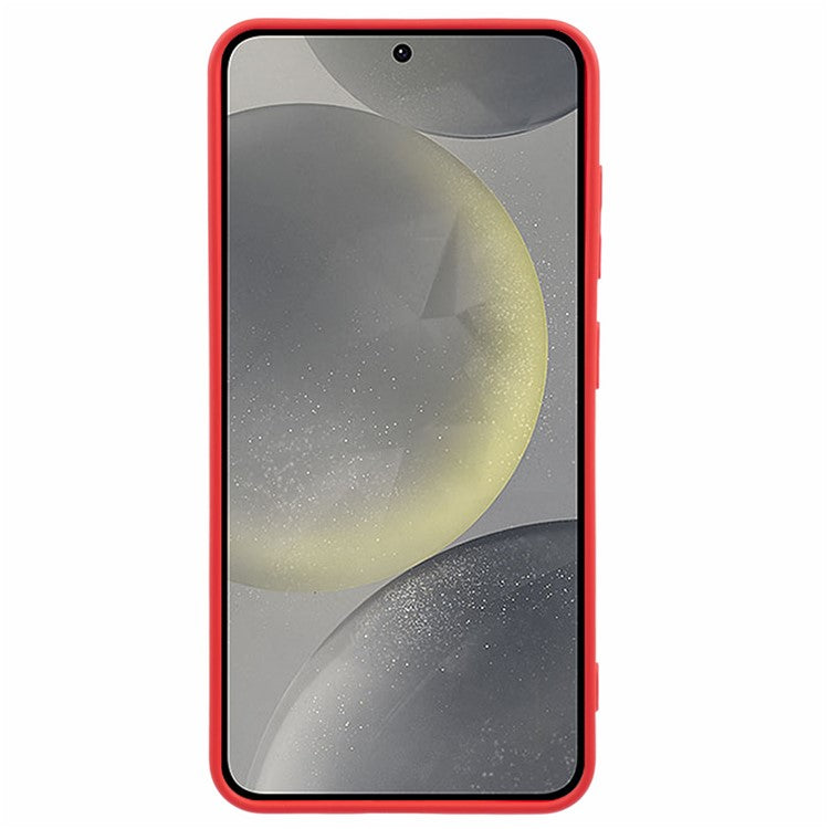 For Samsung Galaxy S25+ Case TPU Back Soft Anti-Scratch Fiber Lining Phone Cover - Red