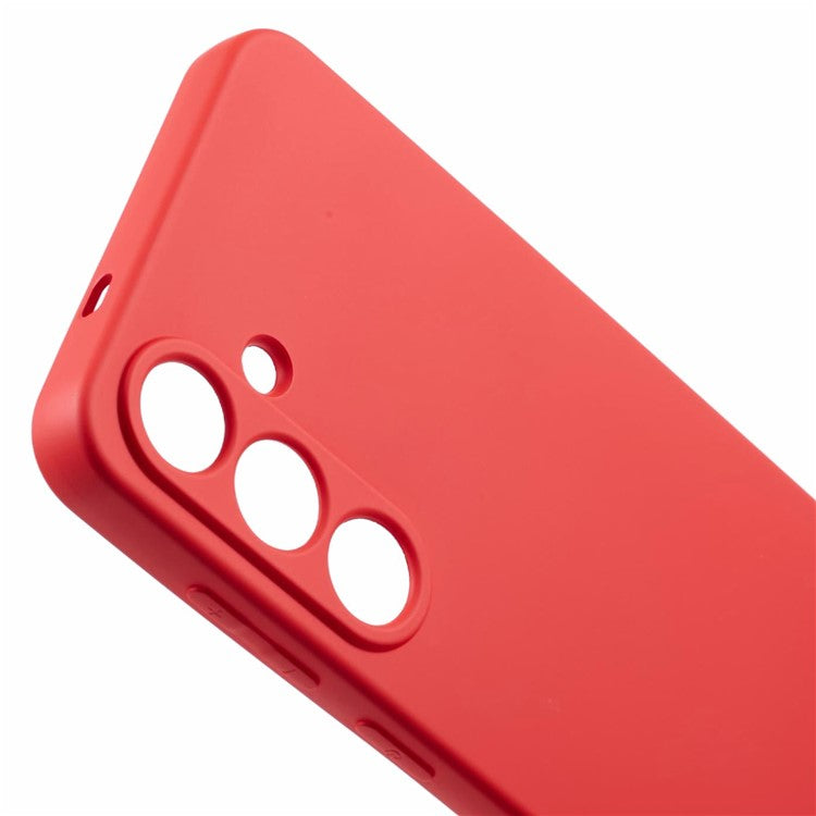 For Samsung Galaxy S25+ Case TPU Back Soft Anti-Scratch Fiber Lining Phone Cover - Red