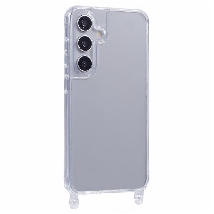 For Samsung Galaxy S24+ Case PC+TPU 1.5mm Clear Phone Cover with Lanyard Holes