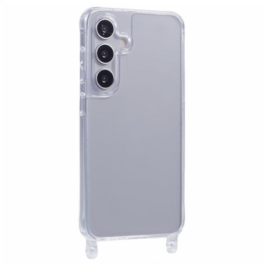For Samsung Galaxy S24+ Case PC+TPU 1.5mm Clear Phone Cover with Lanyard Holes